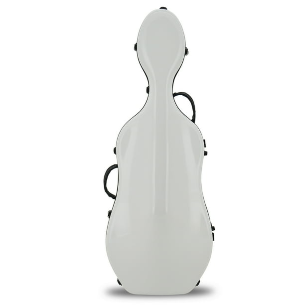 Crossrock Fiberglass Cello 4//4 Full Size Hardshell Case with Wheels in White CRF1000CEFWT